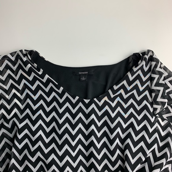 Espresso Sleeveless Chevron Print Size L #00243 - Picture 3 of 6
